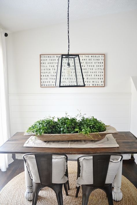 Small Home Decoration, Dough Bowl Centerpiece, Rustic Family Room, Farm House Dining Room, Trendy Farmhouse, Modern Farmhouse Dining Room, Liz Marie, Bowl Centerpiece, Tafel Decor