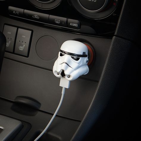 Darth Vader and Stormtrooper 12V USB Car Chargers Help Harness the Dark Side of the Force While on the Go Gadget Tecnologici, Car Accessories Gifts, Back To University, Vader Helmet, Darth Vader Helmet, Darth Vader Star Wars, Mega Pokemon, Dark Vador, Star Wars Love