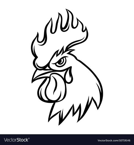 Chicken Outline, Rooster Stencil, Rooster Silhouette, Cartoon Rooster, Rooster Tattoo, Chicken Drawing, Chicken Logo, Easy Disney Drawings, Rooster Painting