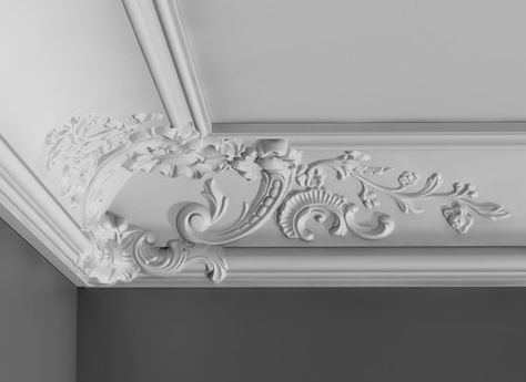 Plaster Ceiling Design, Decorative Corner, Georgian Style Homes, Cornice Design, London Townhouse, Plaster Ceiling, London House, Uk Homes, Crown Molding