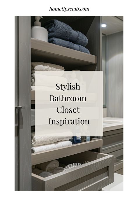 Transform your bathroom closet into a sophisticated storage haven with effective organization and elegant details. Whether you have a compact linen closet or a spacious walk-in, enhance its practicality and allure using creative concepts. Upgrade to an efficient and fashionable storage solution that enhances both the aesthetic appeal and functionality of your bathroom retreat through these inspiring tips. Tiny Bathroom Closet Ideas, Wash Closet Ideas, Open Bathroom Linen Closet, Bathroom Storage Closet Built Ins, Open Closet Ideas Bathroom, Master Linen Closet, Linen And Coat Closet Combo, Bathroom Closet With No Door, Linen Closet In Bathroom Ideas