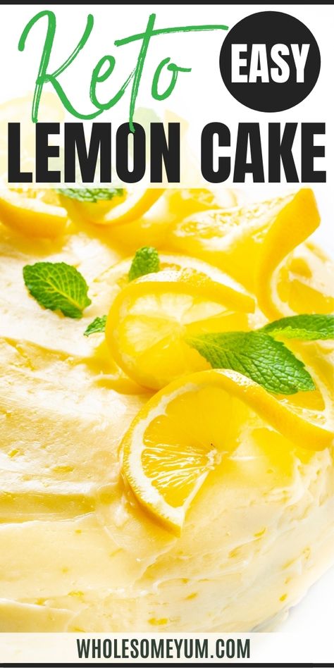 Almond Flour Keto Lemon Cake Recipe Keto Lemon Cake Recipes, Almond Flour Lemon Cake, Sugar Free Lemon Cake, Keto Lemon Cake, Buttercreme Frosting, Cake Buttercream Frosting, Keto Birthday Cake, Lemon Cake Easy, Recipes List