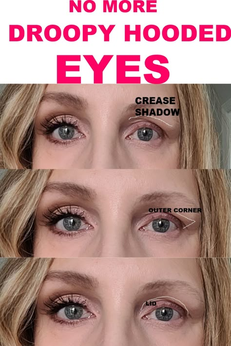 MAKEUP FOR DROOPY HOODED EYES - ANNE P MAKEUP AND MORE Droopy Hooded Eyes, Mata Hooded, Eyeshadow Brown Eyes, Makeup For Hooded Eyelids, Eye Makeup For Hooded Eyes, Eyeshadow For Hooded Eyes, Hooded Eye Makeup Tutorial, Hooded Eyelids, Droopy Eyelids