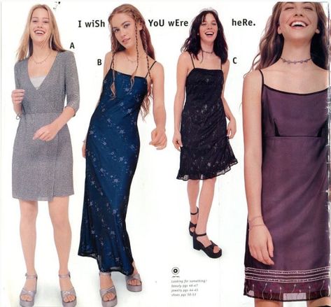 Magazine Outfits, 90s Catalog, 90s Lookbook, 90s Fashion Catalog, 90s Teen Fashion, Y2k Magazine, Fun Fits, 90s Prom Dress, 90 Style