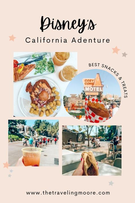 Disney California Adventure 2022 Food Bucket List with Pictures Disneyland Guide, Food Bucket List, Disney World Guide, Treat Cones, Best Snacks, Dinner Snacks, Adventure Theme, The Best Breakfast, Breakfast Dinner