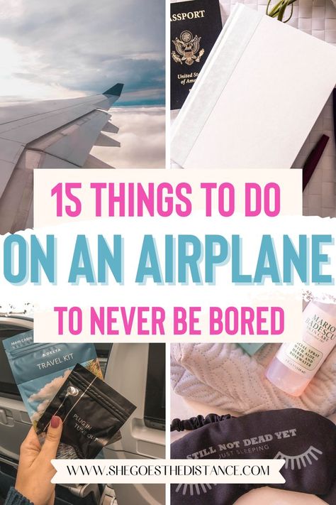 Long flights are so exciting because you're traveling far away - but the long hours can be so boring! Entertain yourself with these fun and productive ideas of things to do on airplanes! Productive Ideas, Airplane Hacks, Surviving Long Flights, Long Flight Tips, Travel Hacks Airplane, Suitcase Packing Tips, Plane Spotter, Productive Things To Do, Long Haul Flight