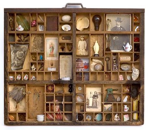 Printers Drawer, Printers Tray, Cabinet Of Curiosities, Assemblage Art, Shadow Boxes, Found Object, Displaying Collections, Box Art, Wooden Box