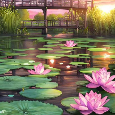 Water Lily Pond Drawing, Swans In A Pond, Pond Mermaid, Lily Pad Drawing, Water Lily Drawing, Lily Pad Pond, Pond Drawing, Wedding Backgrounds, Swan Drawing