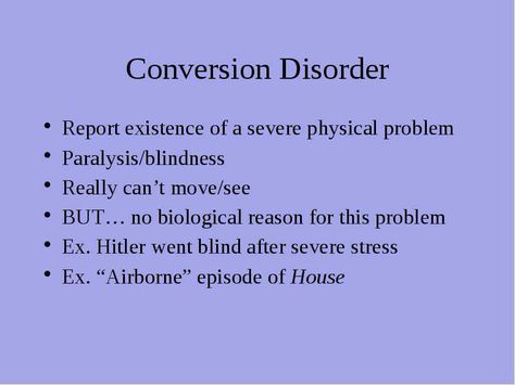 Conversion disorder Adjustment Disorder Interventions, Conduct Disorder Interventions, Chiari Malformation Decompression Surgery, Disosiatif Identity Disorder, Conversion Disorder, Chiari Malformation, Brain Surgery, Mental Disorders, Neurological Disorders