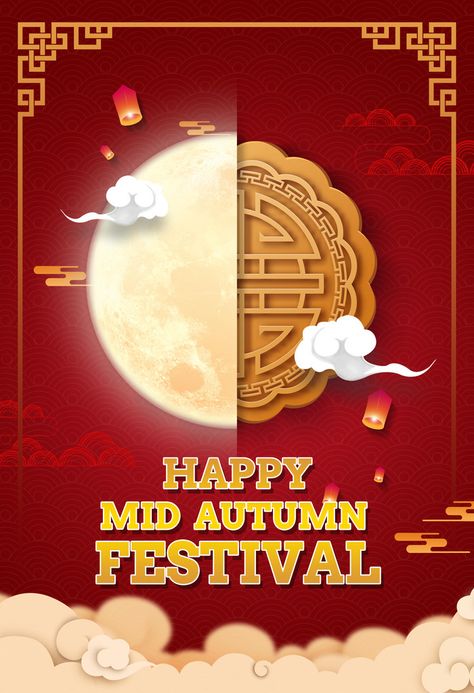 Half Moon Cake, Mid Autumn Festival Poster, Cake Festival, Food Gift Box, Happy Mid Autumn Festival, Moon Festival, Festival Background, Festival Poster, Autumn Festival