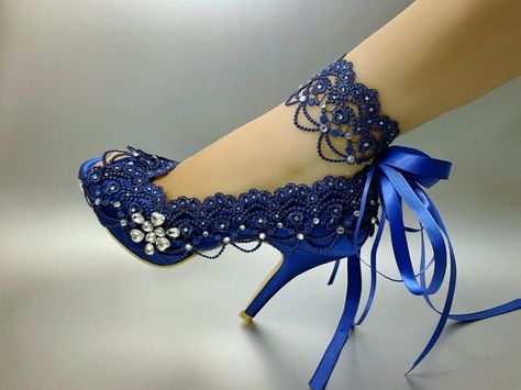 Royal blue wedding shoes