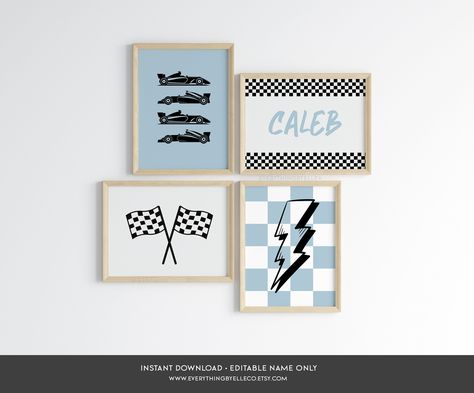 Checkered Wall, Nursery Decor Blue, Twins Bedroom, Link Edit, Mobile Editing, Twin Bedroom, Downloadable Prints, Playroom Ideas, Gallery Wall Set