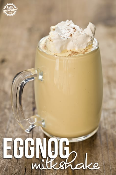 Eggnog Milkshake, Recipes Using Eggnog, Eggnog Shake, Eggnog Ice Cream, Alcoholic Eggnog, Yummy Milkshake Recipes, Milkshake Recipe Easy, Creamy Eggnog, Pumpkin Pie Smoothie