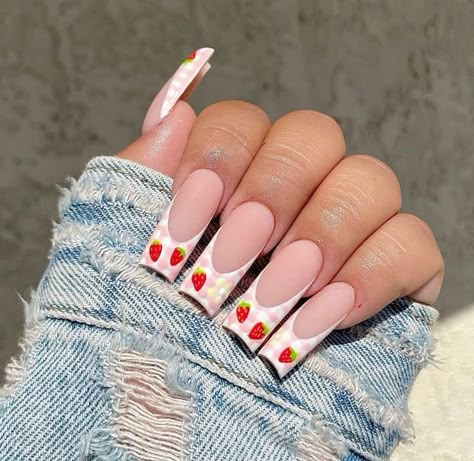 French Spring Nails, Cute Long Nails, Easy Nail Art Ideas, Nail Art Ideas For Summer, Punk Nails, Summer Nail Art, Airbrush Nails, Nail Art Trends, Anime Nails