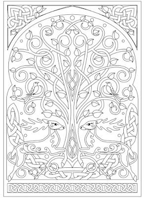 Dover Publications Coloring Pages, Celtic Coloring Pages, Fantasy Coloring Pages For Adults, Fantasy Coloring Pages, Celtic Coloring, Celtic Mandala, Geometric Coloring Pages, Dover Publications, Detailed Coloring Pages