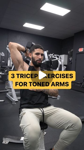 Gabe Rocha | Online Fitness Coach on Instagram: "3 Tricep Exercises for Toned Arms
-
-
-
-
-
-
#triceps #tonedarms #shredded #formtips" Trx Tricep Workout, Tricep Exercises For Men, Tricep Workout Dumbell, Tricep Dumbbell Workout, Exercises For Toned Arms, Tricep Exercises, Overhead Tricep Extension, Tricep Workout, Tricep Kickback