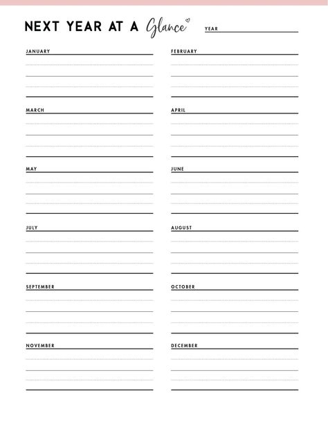 5 Year Life Plan Template, Year At A Glance Printable Free, Good Notes Daily Planner, Life Plan Template, Yearly Planning, At A Glance Planner, Daily Planner Notepad, Planner Calendar Printables, Month At A Glance