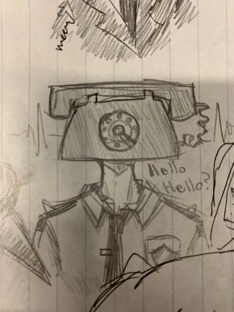 Phone Guy Sketch, Simple Fnaf Drawings, Phone Guy Drawing, Phoneguy Fanart, Fnaf Doodles Easy, Fnaf Easy Drawings, Fnaf Sketches Easy, Fnaf Sketchbook Page, Easy Fnaf Drawings