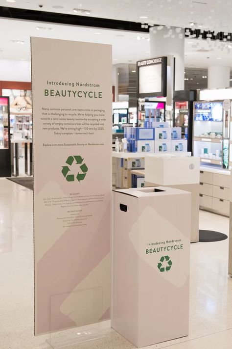 Nordstrom's New Recycling Program Beautycycle Recycling Station, Writing Organization, Hair Spray Bottle, Recycle Packaging, Etiquette And Manners, Sustainable Beauty, Skin Care Packaging, Lip Balm Tubes, Media Planning