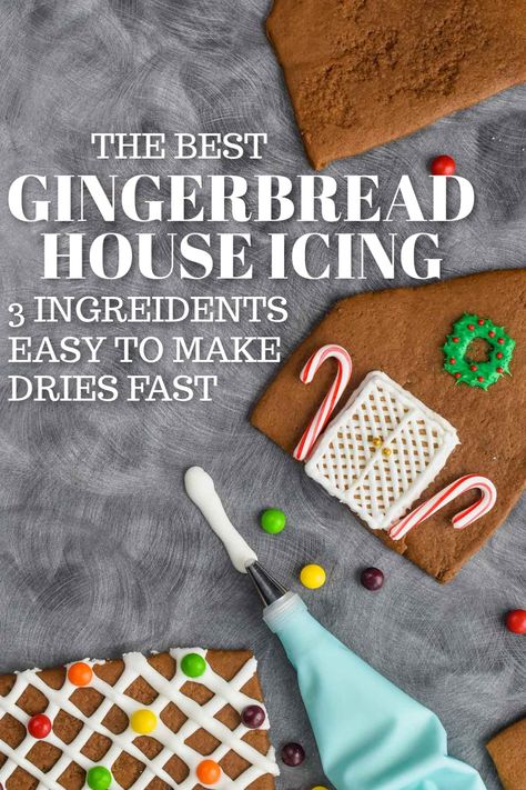 Gingerbread Party Ideas, Gingerbread House Frosting, Gingerbread House Template Printable, Christmas Fare, Gingerbread Contest, Gingerbread House Icing, Gingerbread Icing, Easy Gingerbread House, Homemade Gingerbread House