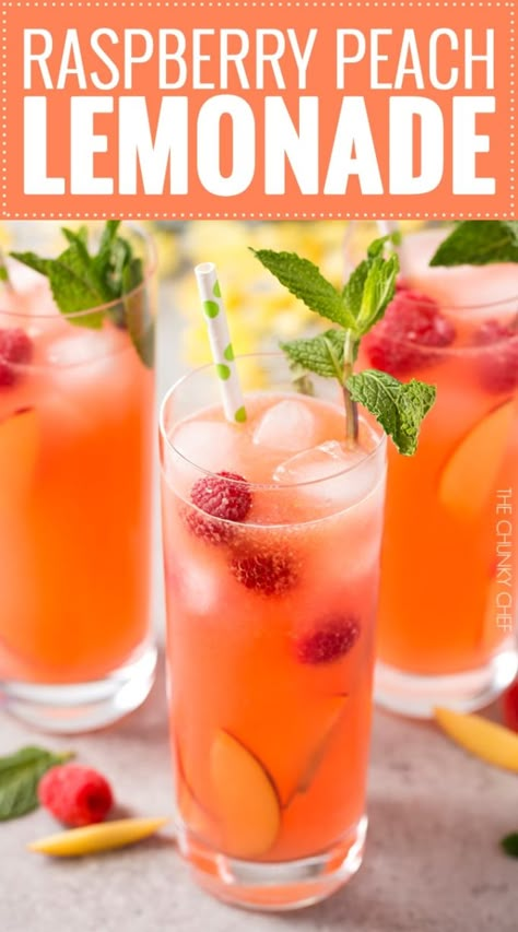 Raspberry Peach Lemonade, Perfect Summer Drink, Peach Lemonade, Lemonade Drinks, Summer Drink Recipes, Refreshing Summer Drinks, Homemade Lemonade, Raspberry Lemonade, Lemonade Recipes