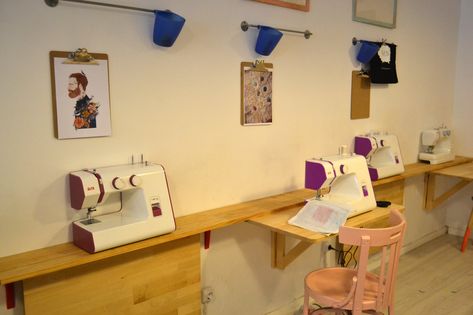 Sewing Studio Organization, Sewing Station, Sewing Room Storage, Sewing Spaces, Sewing Room Design, Sewing Cabinet, Sewing Room Organization, Sewing Workshop, Sewing Space