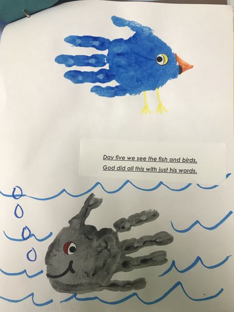 God Made The Birds And Fish Craft, Bird And Fish Creation Craft, Birds And Fish Creation Craft, God Created Fish And Birds Craft, God Created Animals Craft Preschool, God Made The Animals Craft, Noah's Ark Craft Preschool Art Projects, God Created Animals Craft, God Made Animals Craft