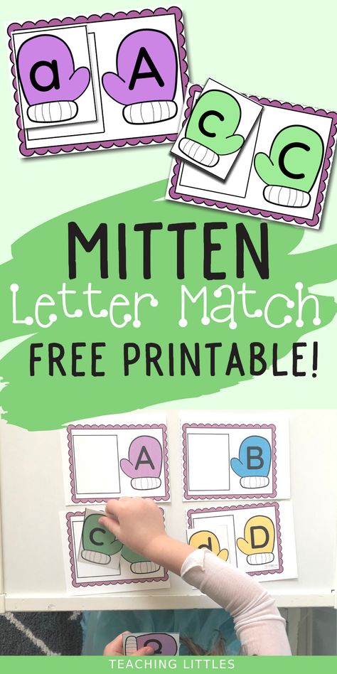 Mitten Letter Matching, Letter Match Activities Preschool, Matching Crafts Preschool, January Learning Activities For Toddlers, Uppercase Lowercase Alphabet Matching Printable Free, Upper And Lowercase Letter Match Free Printable, Letter Matching Printable Free, Winter Alphabet Activities Preschool, January Preschool Activities Free Printables