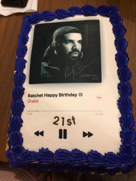 drake 21st birthday cake Drake Cake Album Cover, Album Cover Cake Ideas, Song Birthday Cake, Classy Dark Aesthetic, Drake Birthday Cake, Drake Party, Drake Birthday Party, Drake Birthday, Birthday 14th