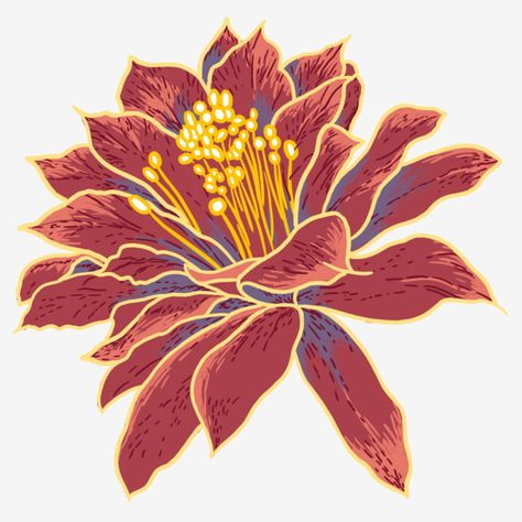 Flower Dark, Golden Flower, Flower White, Red Flower, Chinese Style, Dark Red, For Free, Red