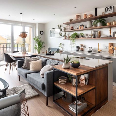 Open Layout Kitchen Living Room, Small Open Concept Kitchen Living Room, Small Open Plan Kitchen Living Room, Kitchen Living Room Combo, Open Concept Kitchen Living Room Layout, Small Open Plan Kitchens, Small Open Kitchens, Large Living Room Layout, Open Plan Kitchen Living