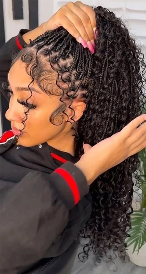 This is actually not Pros and Cons in the plural sense. I will list one major pro and one major con of Bohemian (Boho) braids. Side Boho Braid Wedding Hairstyles, Boho Braid Medium Length, Human Hair Boho Braids, Boho Mermaid Braids, Small Boho Braids, Boho Senegalese Twist, Large Bohemian Knotless Braids, Boho Braids Black Women, Individual Crochet Braids