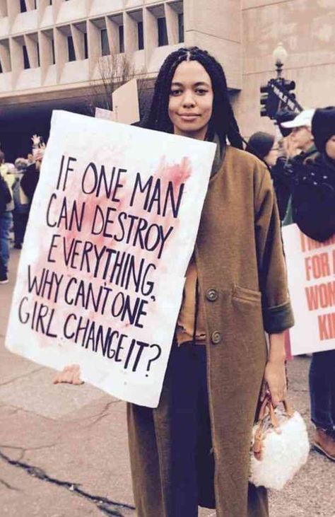 "If one man can destroy everything, why can't one girl change it?" Feminism Equality, Beth Moore, Protest Signs, Women's History Month, The Future Is Female, Future Is Female, Grl Pwr, Feminist Quotes, Womens March