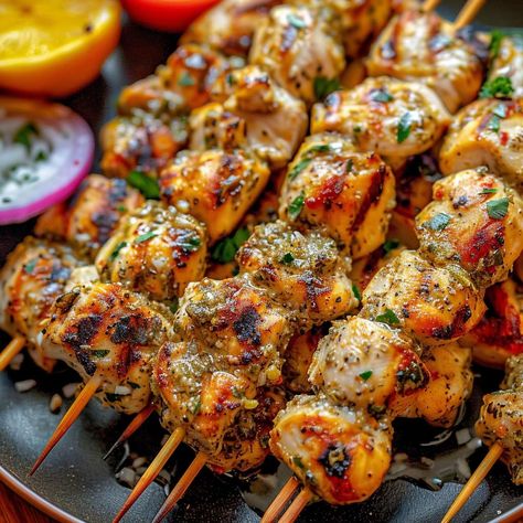 Authentic Greek Chicken Souvlaki Recipe Chicken Souvlaki Skewers, What To Serve With Greek Chicken, Chicken Souvlaki Oven, Chicken Solvocki Recipe, Chicken Shish Kebab Recipe, Greek Chicken Souvlaki Marinade, Greek Chicken Kebab Recipe, Slouvaki Chicken, Souvlaki Chicken Marinade