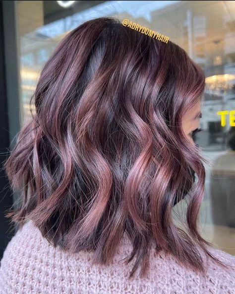 Ash Mauve Hair, Chocolate Mauve Hair Bayalage, Brown Mauve Hair, Dusty Mauve Hair Color, Chocolate Mauve Hair Color, Mauve Balayage, Mauve Hair Color, Chocolate Mauve Hair, Angelic Hair