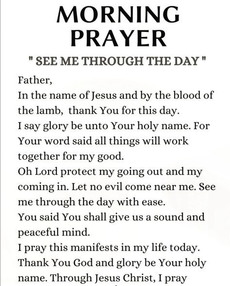 Daily Morning Prayer, Good Morning Prayer Quotes, Powerful Morning Prayer, Good Morning Spiritual Quotes, Morning Prayer Quotes, Everyday Prayers, Bedtime Prayer, Prayer And Fasting, Spiritual Prayers