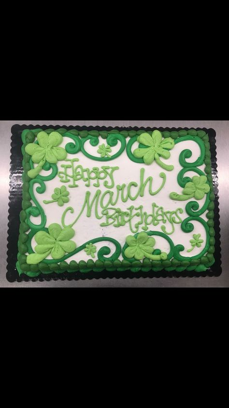 Lucky One Sheet Cake, Irish Themed Cake, St Patrick’s Day Sheet Cake, St Pattys Day Cake Ideas, March Birthday Cake Ideas, March Cake Ideas, St Patrick Day Cake Ideas, Saint Patrick’s Day Cake, St Patricks Day Cookie Cakes