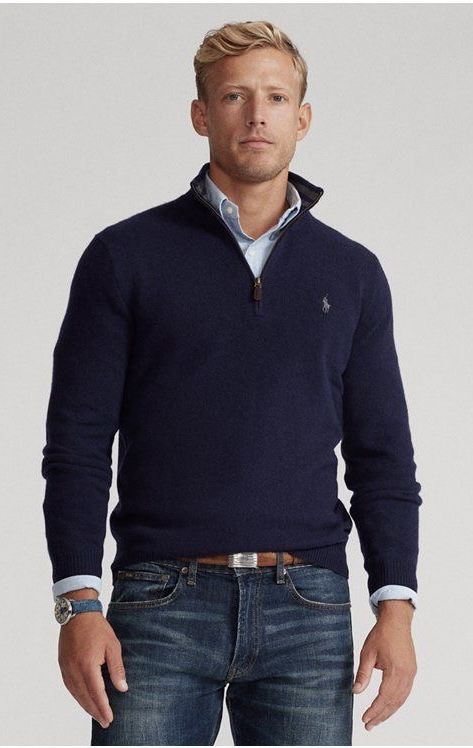 Quarter Zip Sweater Outfit, Quarter Zip Outfit Men, Zip Sweater Outfit, Quarter Zip Outfit, Sweater Outfits Men, Mens Business Casual Outfits, Casual Chique, Mens Cashmere, Sweater Outfit