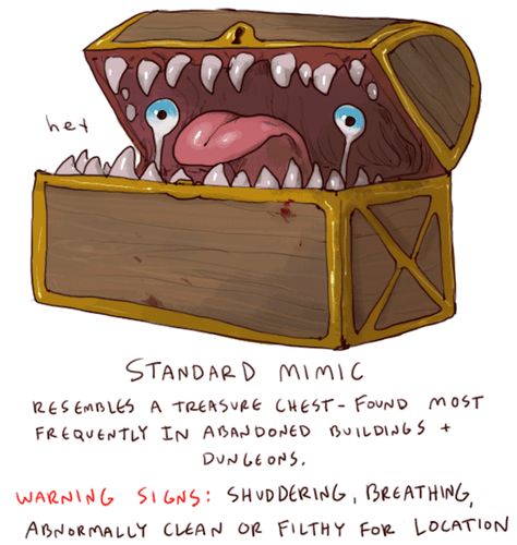 Fantasy Mimic, Cute Mimic Dnd, Dnd Mimic Items, Mimic Chest, Mimic Stat Block, Ghostbusters Theme, Forest Spirit, Mad Tea Party, What Is Tumblr