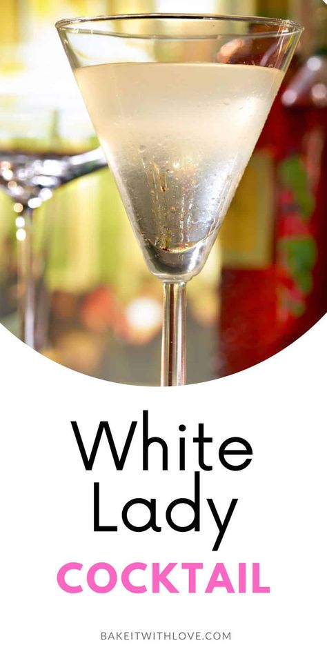 A white lady cocktail is a classic gin drink made with Cointreau and lemon juice for a refreshing and elegant finish. This sweet and sour beverage can be enjoyed at brunch or as an aperitif before dinner (or whenever you like)! If you fancy yourself a gin connoisseur, the white lady cocktail is a must-try! BakeItWithLove.com #bakeitwithlove #gin #whitelady #cocktail #cointreau White Wine Drink, White Lady Cocktail, Cointreau Cocktails, Nonalcoholic Drinks, Best Gin, Gin Drinks, Sweet Cocktails, Sour Cocktail, Green Cocktail