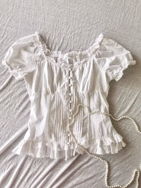 Pic is mine! Cottagecore Top, Summer Sewing, Current Styles, Cute Everyday Outfits, For Love And Lemons, White Blouse, Vs Pink, Everyday Outfits, Pretty Outfits