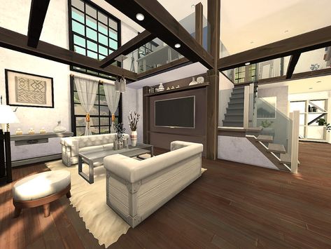 Livibg Room, Living Room Sims 4, Island Bedroom, Sims Building, Sims House Design, Sims 4 Houses, Sims House, City Living, Living Room Style