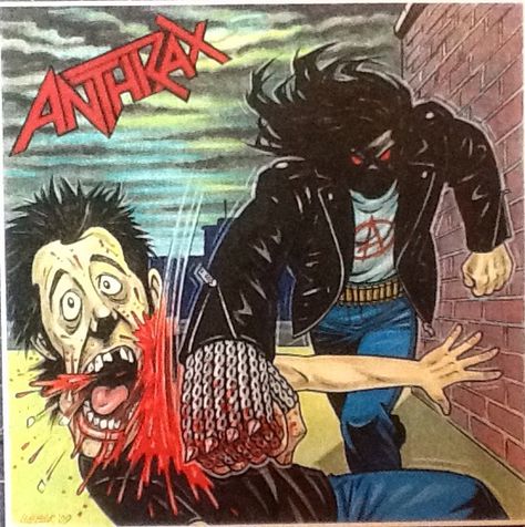 Anthrax 'Fistful of Metal' cd cover re-imagining by Larry Weber Thrash Metal, Cd Cover, Cover Art, Heavy Metal, Cd, Art