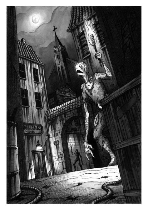 Shadow Over Innsmouth, The Shadow Over Innsmouth, Lovecraft Monsters, Cthulhu Fhtagn, Lovecraft Art, Yog Sothoth, Call Of Cthulhu Rpg, Lovecraft Cthulhu, Weird Fiction