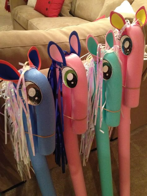 My Little Pony Birthday Party, Pony Birthday Party, Little Pony Birthday Party, My Little Pony Party, Horse Party, Horse Birthday, Pony Birthday, Pony Party, Pool Noodles