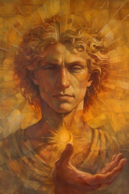 Sun God Art, Sun Character, God Of Sun, Powerful Man, King Painting, Art Faces, Visual Narrative, Ancient Egypt Art, Sun God