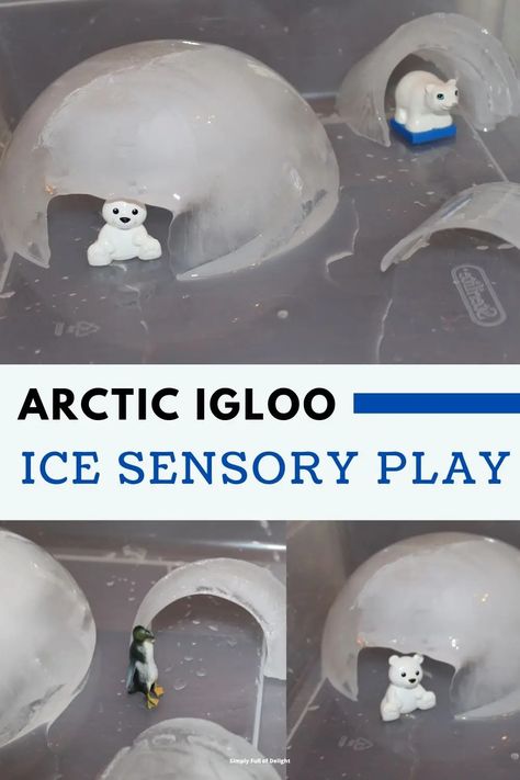 Arctic Ice Sensory Play for Toddlers & Preschoolers - Simply Full of Delight Igloo Activities For Preschool, Ice Play Ideas, Polar Sensory Bin, Artic Sensory Bin, Artic Animals Preschool Theme, Arctic Toddler Activities, January Sensory Bin Preschool, Ice Crafts Preschool, Arctic Animals Toddler Activities