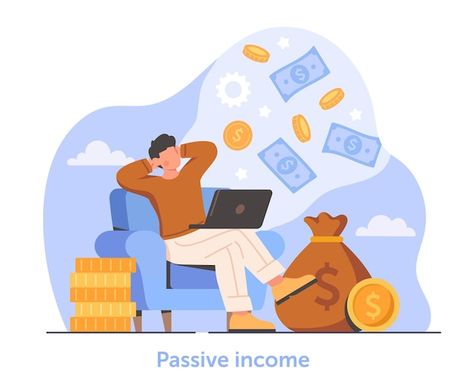 Vector passive income concept | Premium Vector #Freepik #vector #business-thinking #man-working #business-man-illustration #investor Entrepreneur Illustration, Apps That Pay You, Gig Economy, Ways To Make Extra Money, Apps That Pay, Passive Money, Money Success, Make Extra Money, Vector Photo