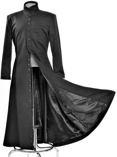 Amazon.com: Neo Cosplay Costume Black Long Trench Coat (XXL) : Clothing, Shoes & Jewelry Mens Vampire Costume, Vampire Halloween Costume, Vampire Costumes, Cool Coats, Long Black Coat, Trench Coat Men, Long Trench, Novelty Clothing, Long Trench Coat