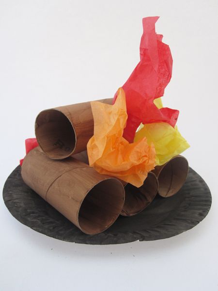 Simple Bonfire Night craft for little ones - create a bonfire from toilet roll tubes, paper plates, paint and tissue paper Bonfire Night Crafts, Fireworks Craft, Indoor Camping, Girls Tea Party, Bonfire Night, Paper Roll Crafts, Camping Party, Camping Theme, Camping Crafts